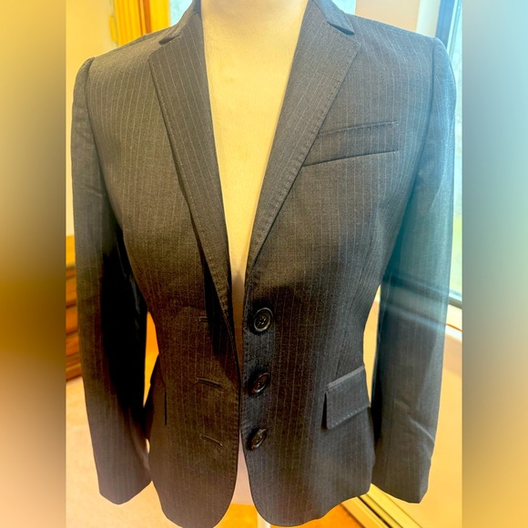 J. Crew Jackets & Blazers - J.Crew Womens Pinstripe Blazer - Charcoal Size 4P